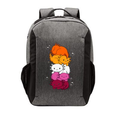 Kawaii Axolotl Pile Lesbian Pride Flag LGBTQ Vector Backpack