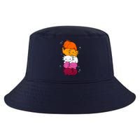 Kawaii Axolotl Pile Lesbian Pride Flag LGBTQ Cool Comfort Performance Bucket Hat