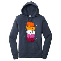 Kawaii Axolotl Pile Lesbian Pride Flag LGBTQ Women's Pullover Hoodie