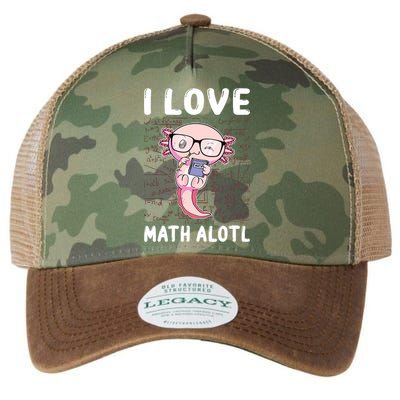 Kawaii Axolotl Pun Funny I Love Math Alotl Math Legacy Tie Dye Trucker Hat