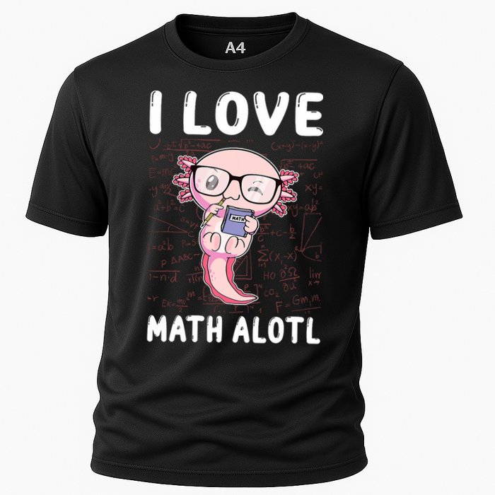 Kawaii Axolotl Pun Funny I Love Math Alotl Math Cooling Performance Crew T-Shirt