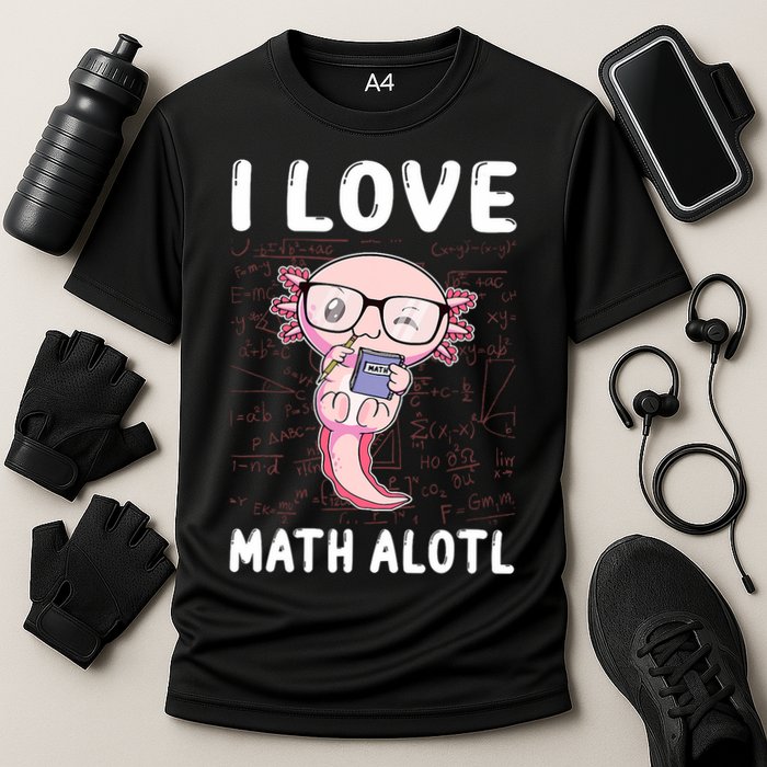 Kawaii Axolotl Pun Funny I Love Math Alotl Math Cooling Performance Crew T-Shirt