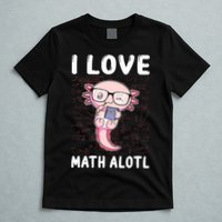 Kawaii Axolotl Pun Funny I Love Math Alotl Math T-Shirt