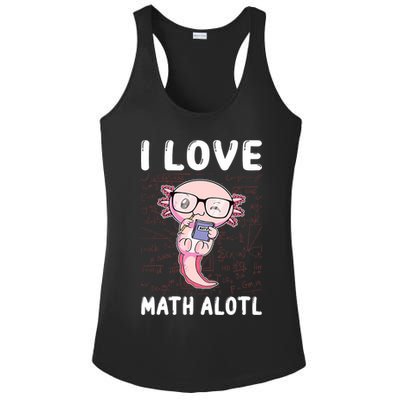Kawaii Axolotl Pun Funny I Love Math Alotl Math Ladies PosiCharge Competitor Racerback Tank