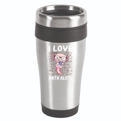 Kawaii Axolotl Pun Funny I Love Math Alotl Math 16oz Travel Tumbler