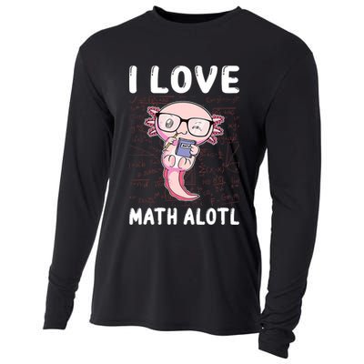 Kawaii Axolotl Pun Funny I Love Math Alotl Math Cooling Performance Long Sleeve Crew