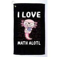 Kawaii Axolotl Pun Funny I Love Math Alotl Math Golf Towel