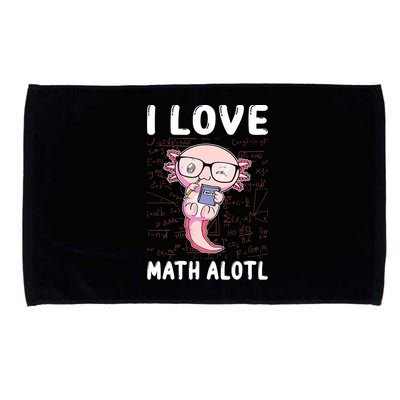 Kawaii Axolotl Pun Funny I Love Math Alotl Math Microfiber Hand Towel