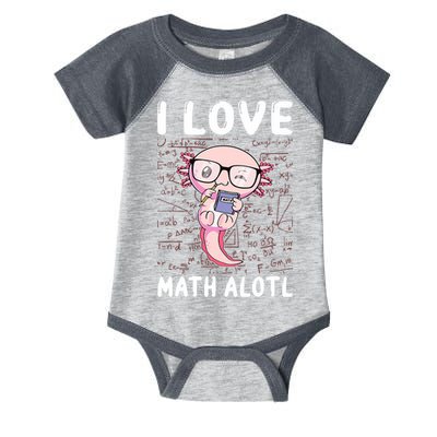 Kawaii Axolotl Pun Funny I Love Math Alotl Math Infant Baby Jersey Bodysuit