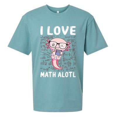 Kawaii Axolotl Pun Funny I Love Math Alotl Math Sueded Cloud Jersey T-Shirt
