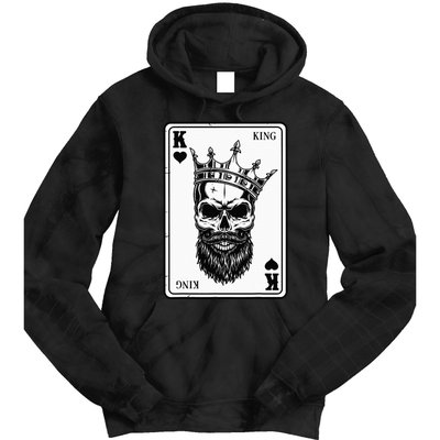 King And Queen Skull 22 Card Hearts Flush Couple Matching Tie Dye Hoodie