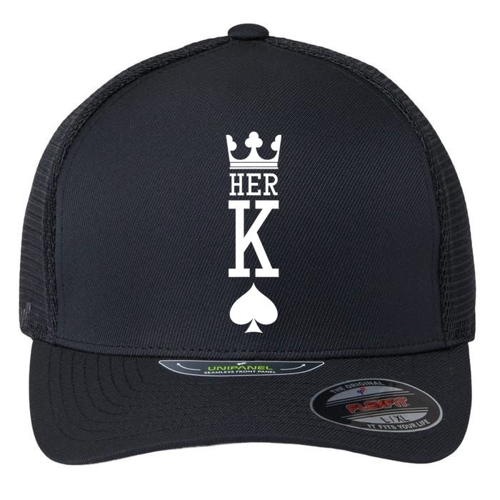 King And Queen Card 1 Of 2 Card Hearts Couple Matching Flexfit Unipanel Trucker Cap