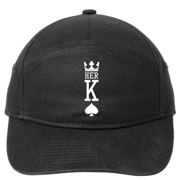 King And Queen Card 1 Of 2 Card Hearts Couple Matching 7-Panel Snapback Hat