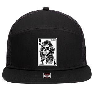 King And Queen Skull 12 Card Hearts Flush Couple Matching 7 Panel Mesh Trucker Snapback Hat