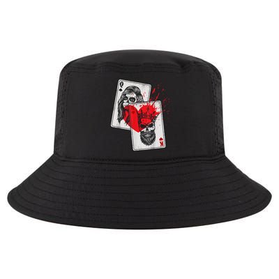 King And Queen Skull And Catrina Playing Cards Couple Cool Comfort Performance Bucket Hat