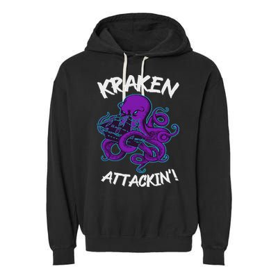 Kraken Attacking Release The Kraken Gifts For Garment-Dyed Fleece Hoodie