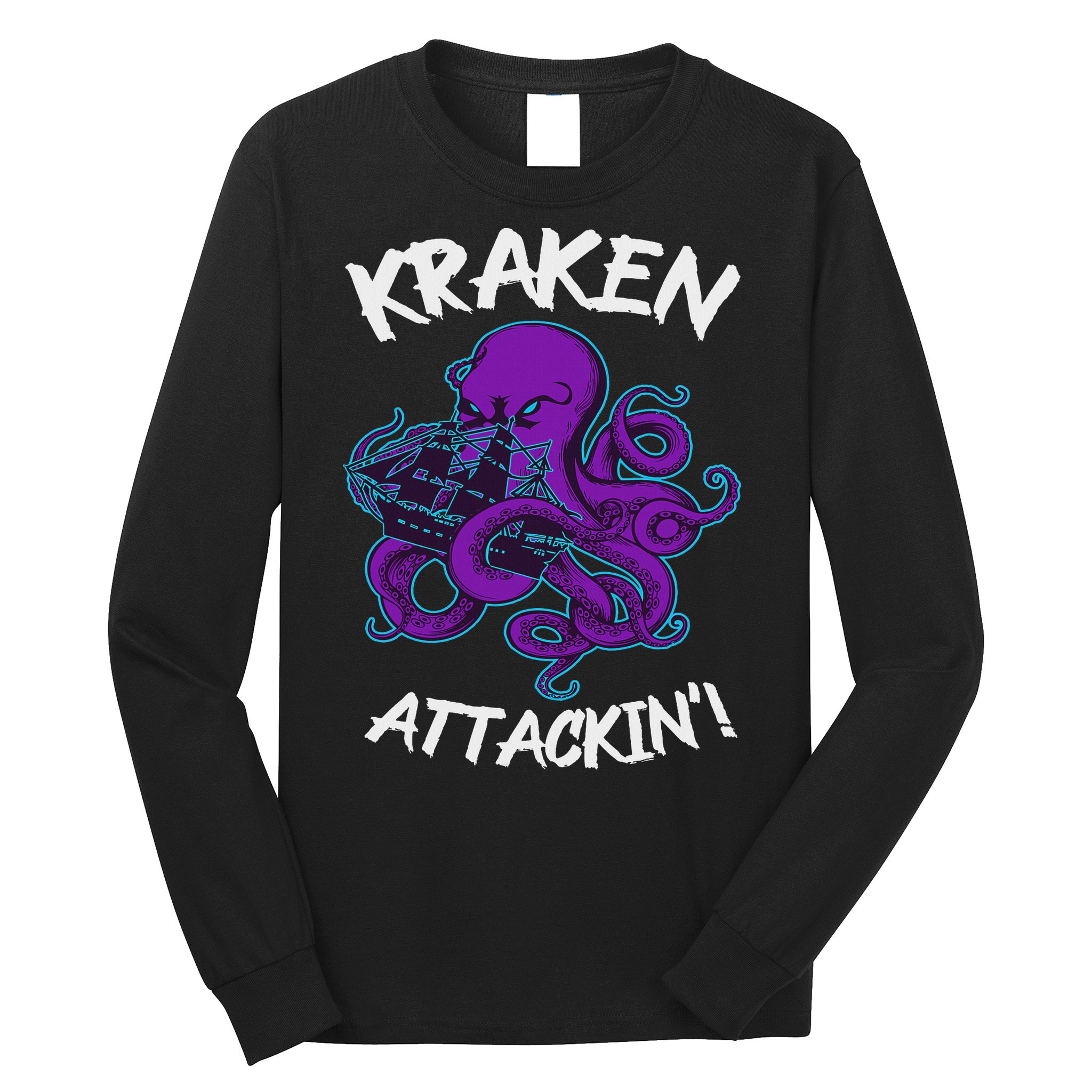 Kraken Attacking Release The Kraken Gifts For Long Sleeve Shirt