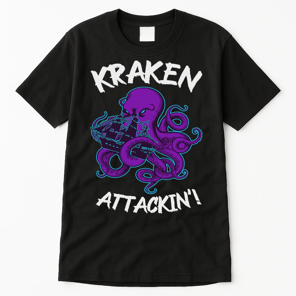 Kraken Attacking Release The Kraken Gifts For Tall T-Shirt
