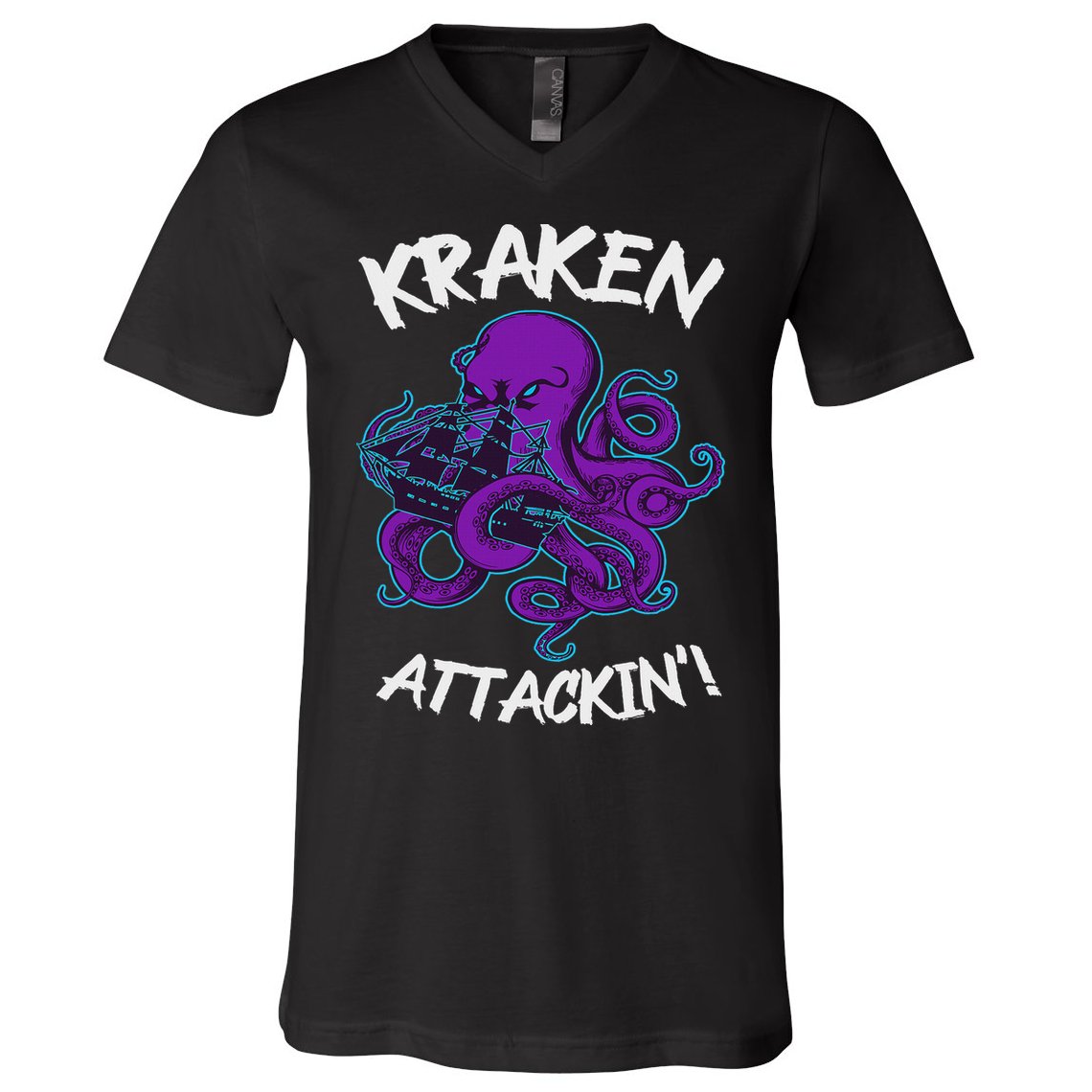 Kraken Attacking Release The Kraken Gifts For V-Neck T-Shirt