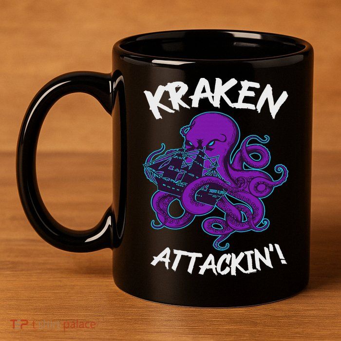 Kraken Attacking Release The Kraken Gifts For 11oz C Handle Ceramic Mug