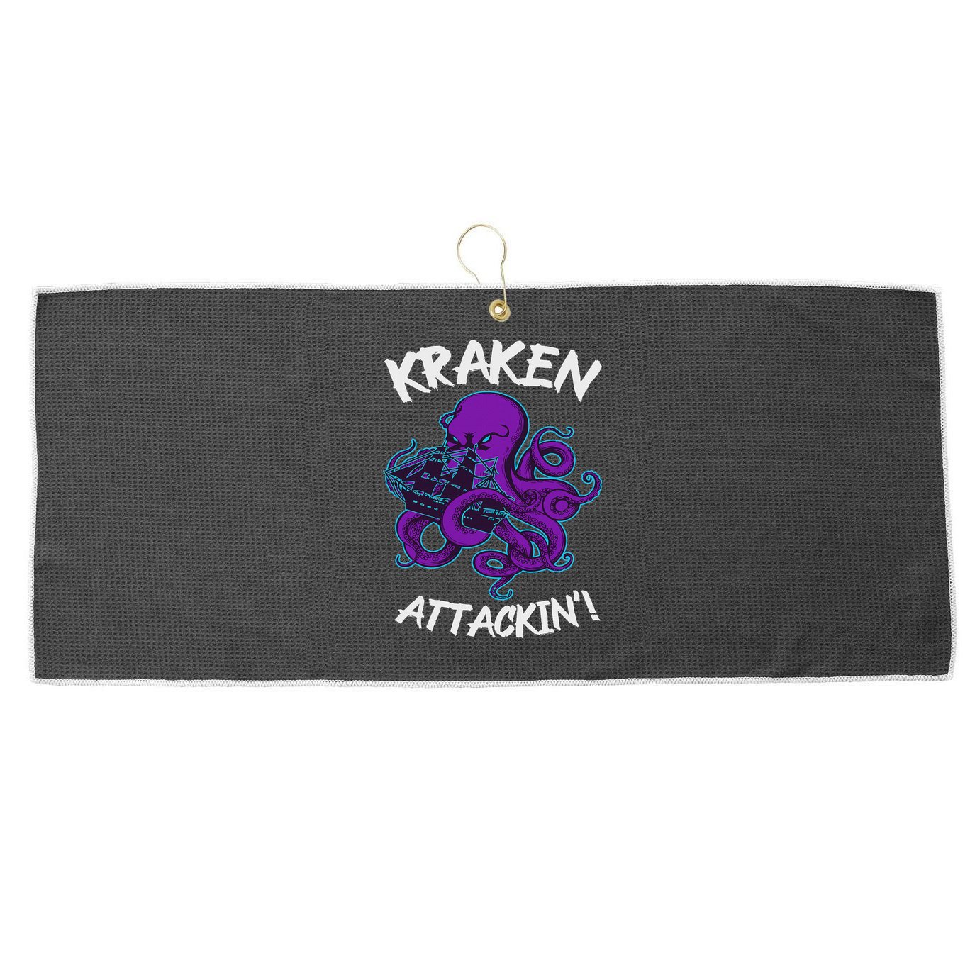 Kraken Attacking Release The Kraken Gifts For Large Microfiber Waffle Golf Towel