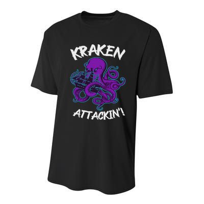 Kraken Attacking Release The Kraken Gifts For Youth Performance Sprint T-Shirt