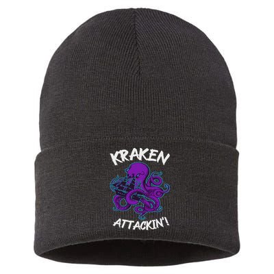 Kraken Attacking Release The Kraken Gifts For Sustainable Knit Beanie