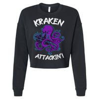 Kraken Attacking Release The Kraken Gifts For Cropped Pullover Crew