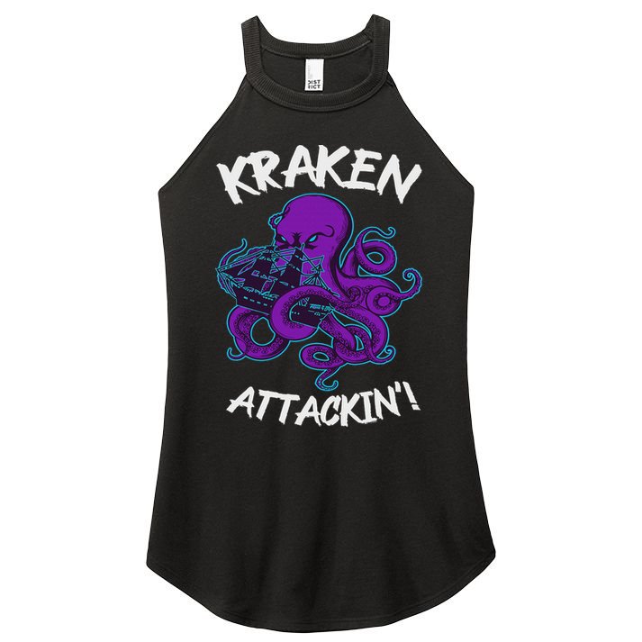 Kraken Attacking Release The Kraken Gifts For Women's Perfect Tri Rocker Tank
