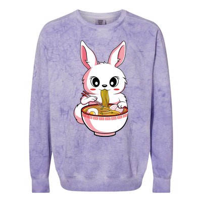 Kawaii Anime Ra Bunny Japanese Noodles Rabbit Lover Gift Colorblast Crewneck Sweatshirt