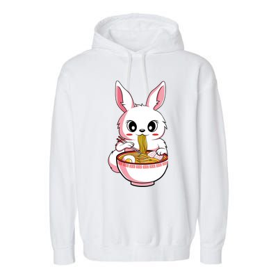 Kawaii Anime Ra Bunny Japanese Noodles Rabbit Lover Gift Garment-Dyed Fleece Hoodie