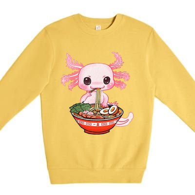 kawaii axolotl ra noodles japanese anime otaku nu goth Premium Crewneck Sweatshirt