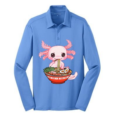 kawaii axolotl ra noodles japanese anime otaku nu goth Silk Touch Performance Long Sleeve Polo