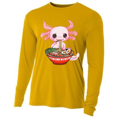 kawaii axolotl ra noodles japanese anime otaku nu goth Cooling Performance Long Sleeve Crew