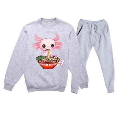 kawaii axolotl ra noodles japanese anime otaku nu goth Premium Crewneck Sweatsuit Set