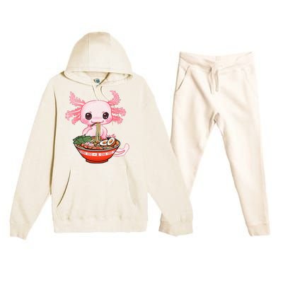 kawaii axolotl ra noodles japanese anime otaku nu goth Premium Hooded Sweatsuit Set