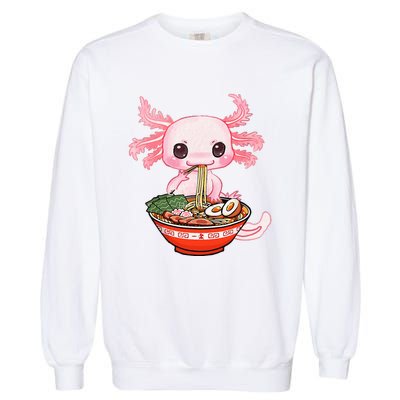 kawaii axolotl ra noodles japanese anime otaku nu goth Garment-Dyed Sweatshirt