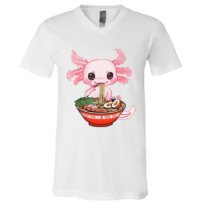 kawaii axolotl ra noodles japanese anime otaku nu goth V-Neck T-Shirt