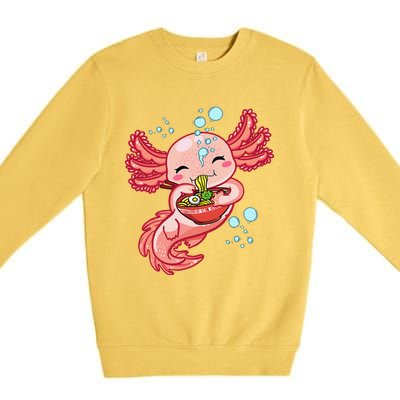 Kawaii Axolotl Ra Teen Girls  Japanese Anime Lover Premium Crewneck Sweatshirt