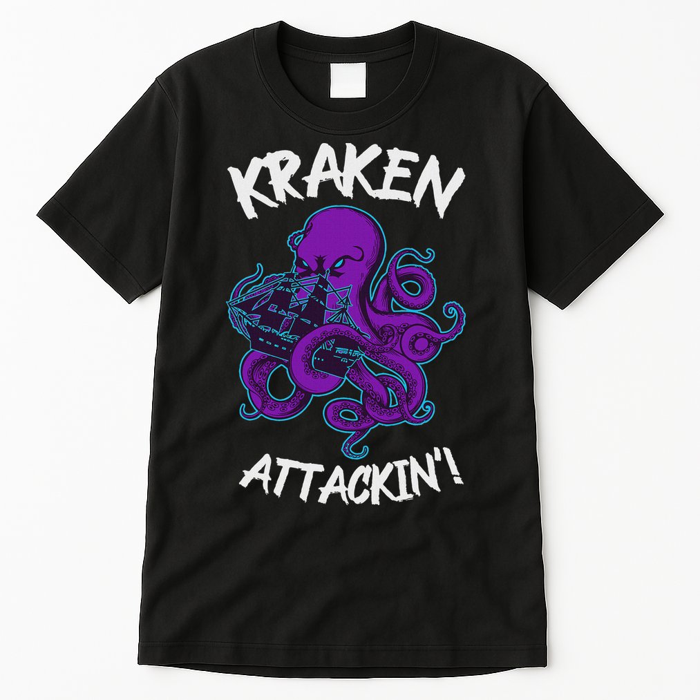 Kraken Attacking Release The Kraken Gifts For Tall T-Shirt