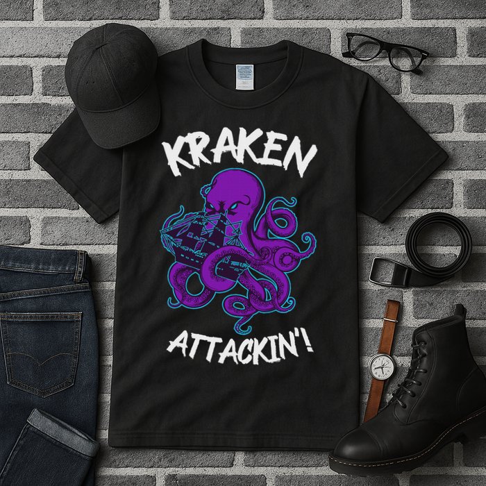 Kraken Attacking Release The Kraken Gifts For Tall T-Shirt