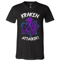 Kraken Attacking Release The Kraken Gifts For V-Neck T-Shirt