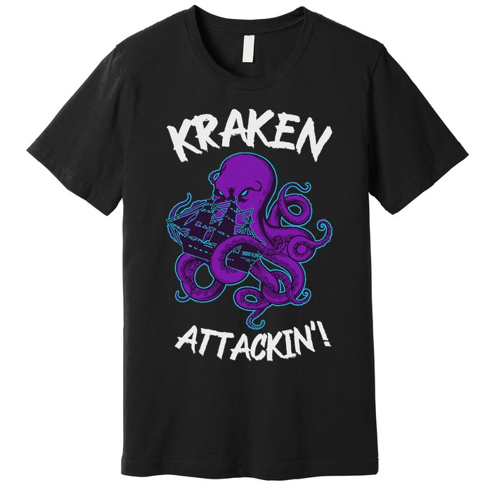 Kraken Attacking Release The Kraken Gifts For Premium T-Shirt