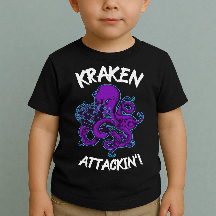 Kraken Attacking Release The Kraken Gifts For Toddler T-Shirt