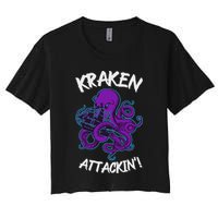 Kraken Attacking Release The Kraken Gifts For Women's Crop Top Tee
