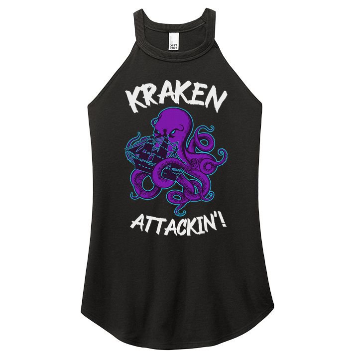 Kraken Attacking Release The Kraken Gifts For Women's Perfect Tri Rocker Tank