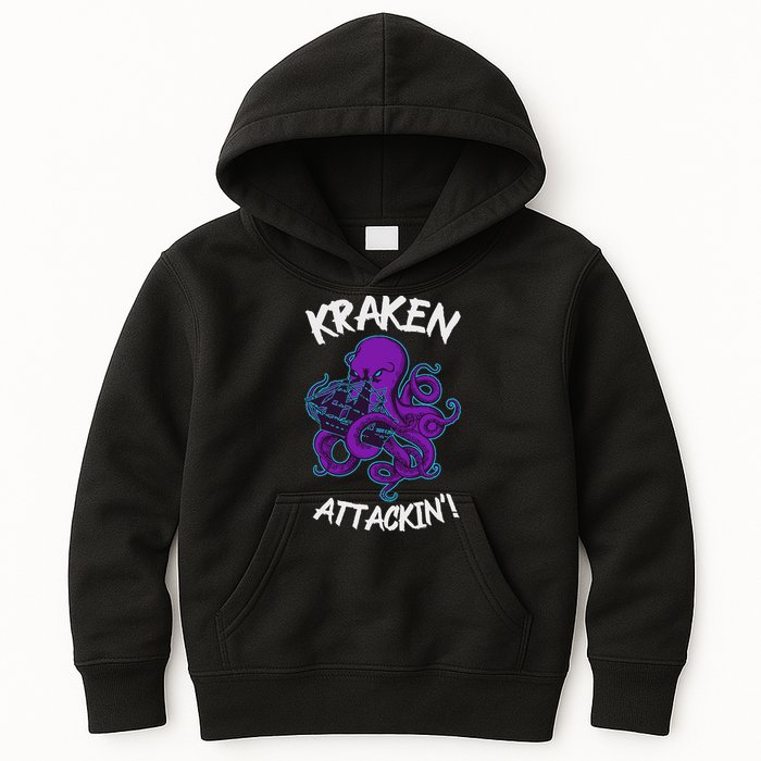 Kraken Attacking Release The Kraken Gifts For Kids Hoodie