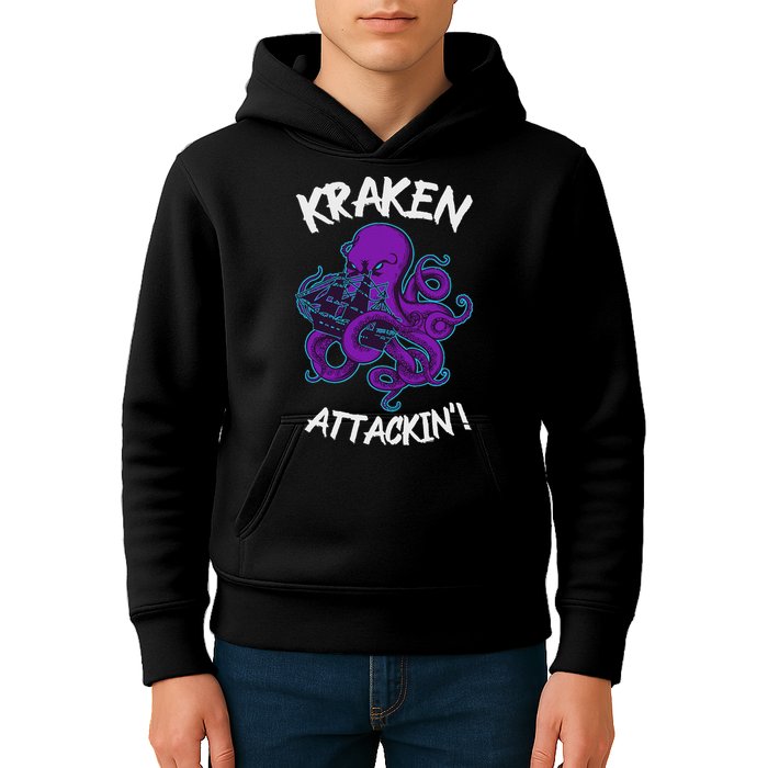 Kraken Attacking Release The Kraken Gifts For Kids Hoodie