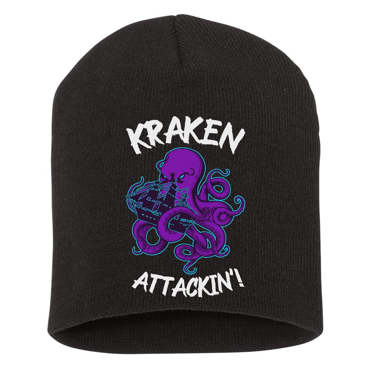 Kraken Attacking Release The Kraken Gifts For Short Acrylic Beanie