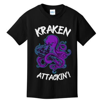 Kraken Attacking Release The Kraken Gifts For Kids T-Shirt